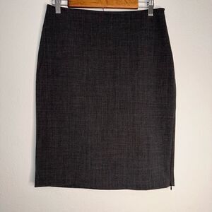 Club Monaco Womens 8 Wool Blend Charcoal Grey Modern Minimalist‎ Pencil Skirt